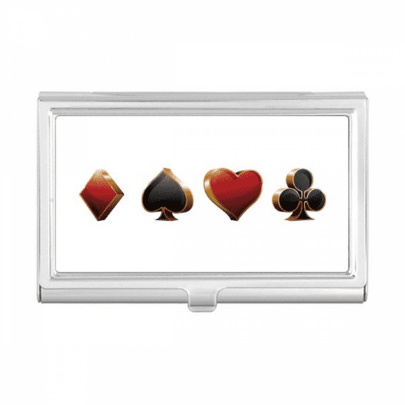 spade heart club pattern business card holder case pocket box wallet