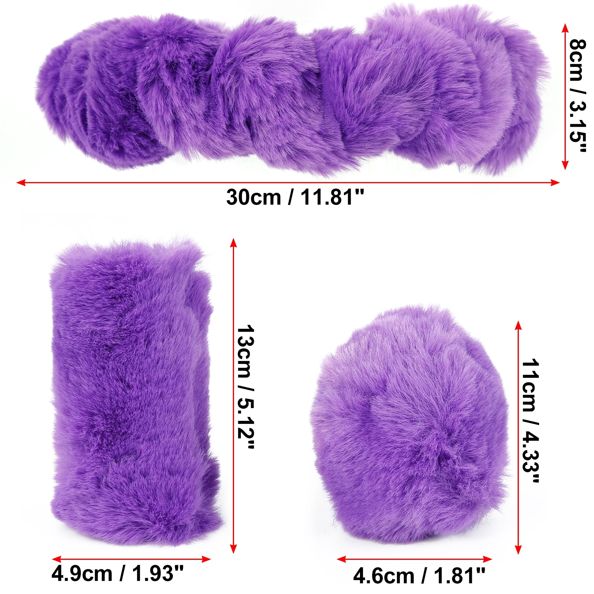 Unique Bargains Car Steering Wheel Cover Handbrake Cover Gear Shift Cover Set Purple