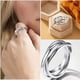 thumbnail image 4 of Descompresión Tres Anillos Anillo giratorio Anillos de plata de acero inoxidable Alianza de boda Anillos para mujeres Anillos para hombres Anillos giratorios Anillos de geometría Tamaño 6 12, 4 of 8