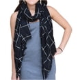 thumbnail image 2 of Plaid Stripe Checkered Light Eyelash Fringe Beach Wrap Shawl Scarf, 2 of 8