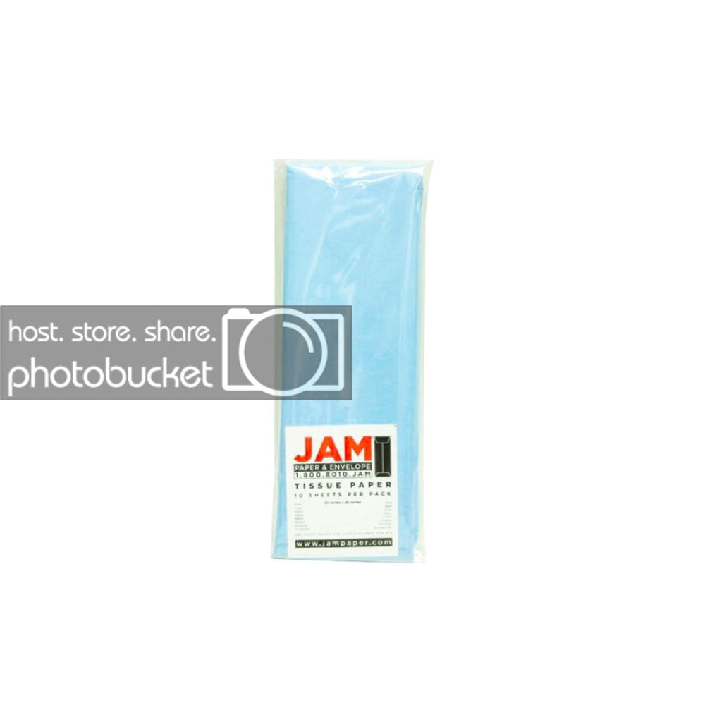 JAM Gift Bag Assortment, 2 Red Bags & Baby Blue Tissue Paper, 3/Pack