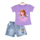 thumbnail image 2 of Conjuntos de niñas de Disney, camiseta de algodón de verano con estampado de dibujos animados para niños y pantalones cortos de mezclilla, conjunto de ropa para niñas, traje para niños, ropa Sofia3T Gao Jinjia LED, 2 of 2