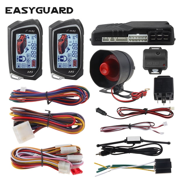 Easyguard EASYGUARD EC201-M9 2 Way Car Alarm System with 1.73 inch Big LCD Pager ...