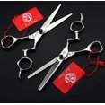 thumbnail image 3 of Purple Dragon 6.0 inch Japanese 440C Stainless Steel Sharp Edge Silver Hair Cutting Scissor and Shear with Bag - Perfect for Barber, Salon and Hairdresser, 3 of 5
