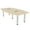 Blonde Surfside Ash w/Silver Base with Electric, variant on 7' Boat Shaped Conference Room Table Power And Data Silver Post Legs