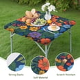 thumbnail image 4 of Pioneer Flower Floral Print Pattern Square Fitted Tablecloth with Elastic Edge,Square Table Cover,Washable Elastic Table Cover for Home Kitchen Party Decor 34"x34", 4 of 6