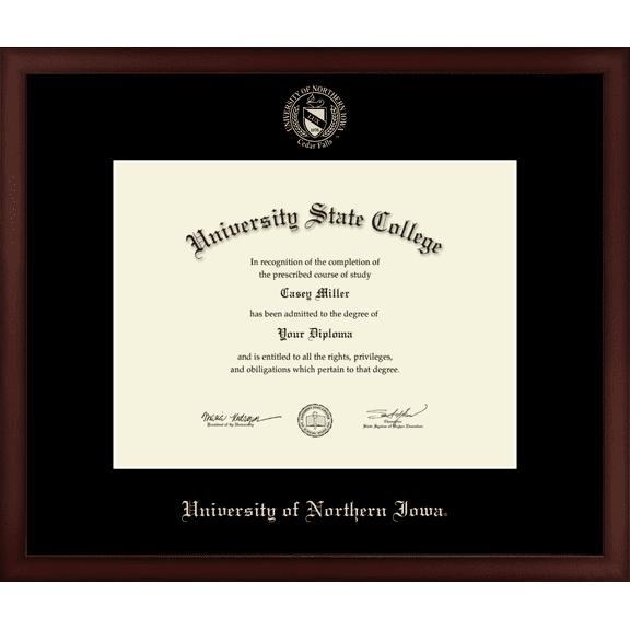 University of Northern Iowa Diploma Frame, Document Size 13" x 10"