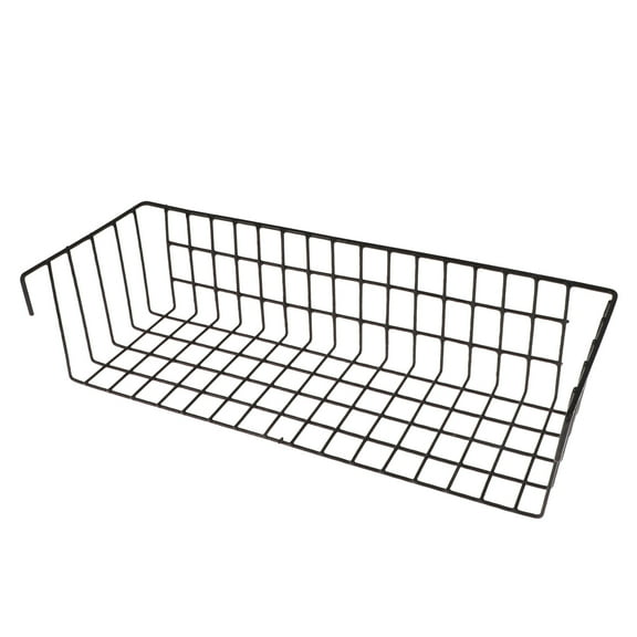 Toyvian Kitchen Hanging Basket Iron Mesh Storage Rack Black 1Pack