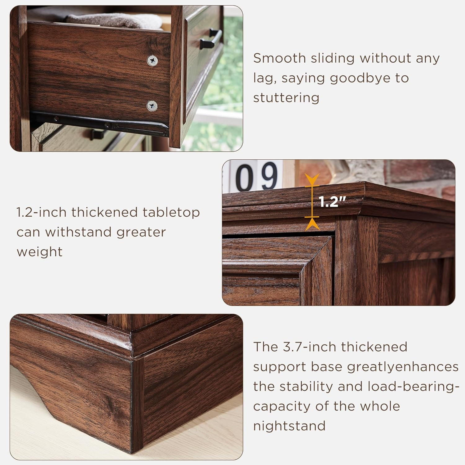 ACCOHOHO 8 Drawer Dressers Chests for Bedroom ,52"Wide Rustic Wood Chestof Drawers,Brown