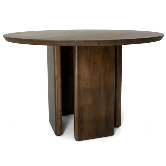Ayane 47.2" Solid Wood Round Dining Table in Walnut