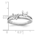 thumbnail image 2 of Auriga Fine Jewelry 925 Sterling Silver Rhodium Plated Cubic Zirconia Butterflies Ring Size 7 for Women, 2 of 5