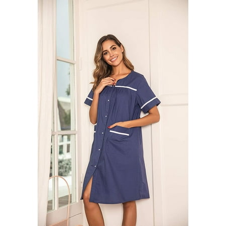 cotton housecoat with snaps