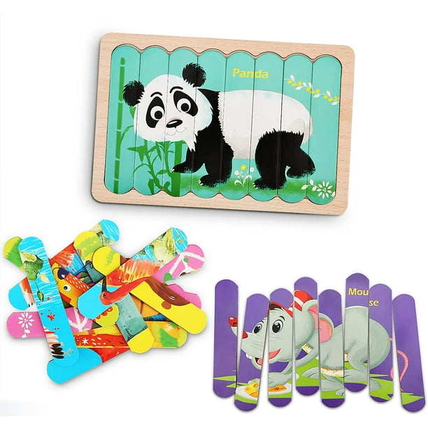 Puzzles en Bois à Bouton, Puzzle Encastrement avec Panneaux Perforés, Jouet  Éducatif Montessori Éducatif Tableau de Tri de Puzzles pour Bébés  Tout-Petits Enfants 2 3 4 Ans (Animaux) : : Jeux et Jouets