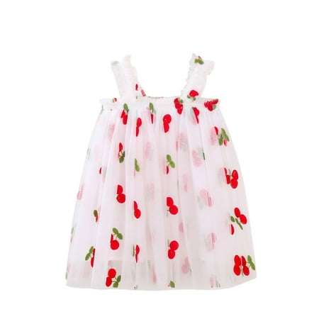 

Girls Dresses Baby Kids Floral Pineapple Summer Sleeveless Beach Tutu Casual Layered Tulle Princess Birthday Party Beach 1-6Y Dresses For Toddler Girls