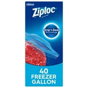 Ziploc® Brand Freezer Bags with Grip 'n Seal Technology, Gallon, 40 Count