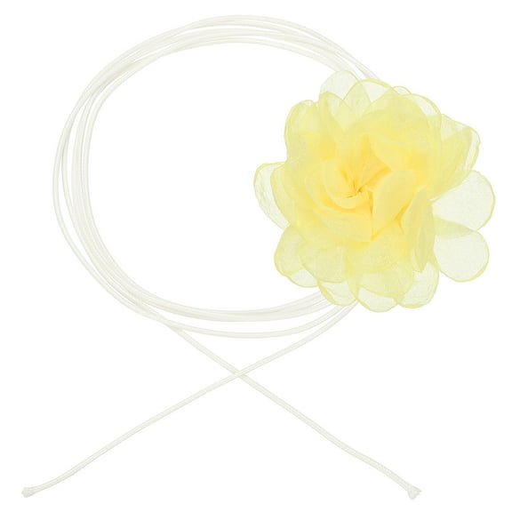 Uxcell Camellia Necklace for Women, Yellow Flower Chokers Necklace Adjustable Fashion Accessories