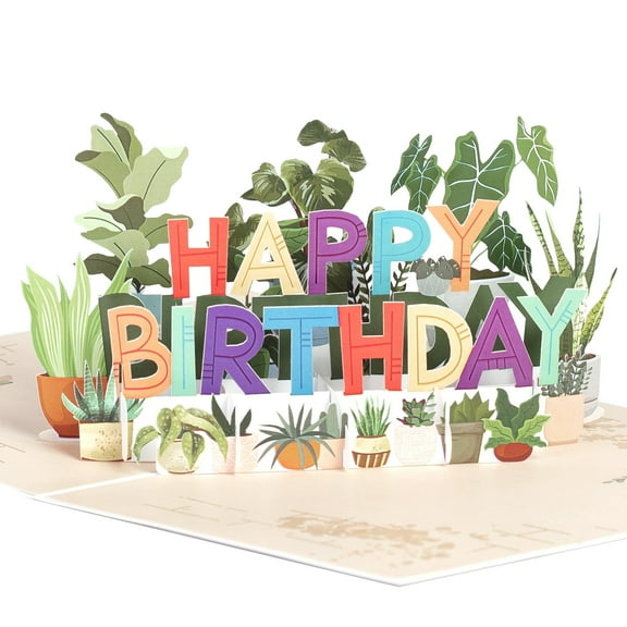 Birthday Plants Pop-Up Card – 3D Handmade Greeting Card (6x8 inches) With Love From Vietnam