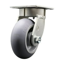 5 Inch Kingpinless Thermoplastic Rubber Wheel Swivel Top Plate Caster SCC
