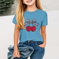 thumbnail image 1 of MKOSPLRT Filles USA Étoiles Rayures Quatrième Juillet T-Shirts Manches Courtes Col Rond T-Shirts Patriotiques Mignons Independence Day T-Shirts Graphiques pour 2-13 Ans, 1 of 4