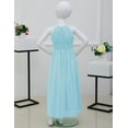 thumbnail image 7 of Runhomal Teenager Kids Flower Girl Dress Sequins Halter Neck Chiffon Wedding Party Prom Ball Gowns Sky Blue 16, 7 of 7