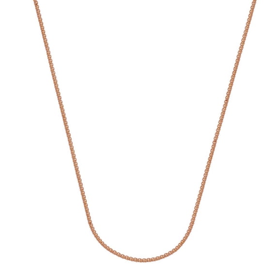 14k Rose Gold 1.25mm Round Wheat Chain Necklace Lobster Claw Closure - 3.0 Grams - 18 Inch