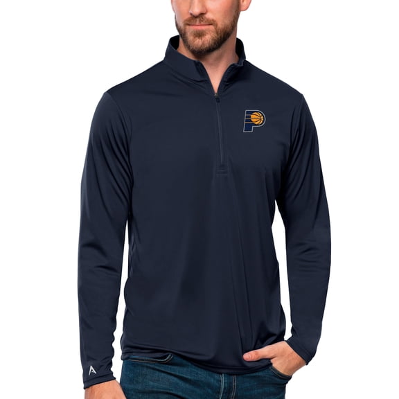 Men's Antigua Navy Indiana Pacers Tribute Quarter-Zip Pullover Top
