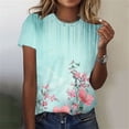 thumbnail image 2 of Tnhcen Women's Summer Vintage Floral Print Crewneck Sweatshirt | Plus Size Friendly S-3XL | Polyester Spandex Blend Casual Top, 2 of 5