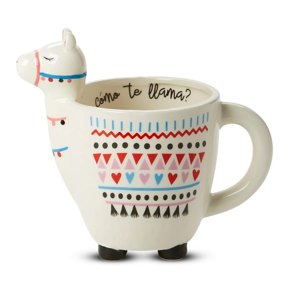 Votum Large Cute Handmade Llama Mug 18.6 oz. White Ceramic Coffee Cup