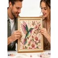 thumbnail image 3 of Beaded Embroidery Art Kit, Faux Crystal Pearl Rhinestone Handmade Painting for Home Wall Decor, Hummingbird Flower Pattern, 3 of 5