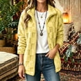 thumbnail image 2 of QIbmong Fleece Zip-up Jacket for Women Fuzzy Long Sleeve Collar Coat Lightweight Outwear Casual Winter Warm Soft Top(XXXL,Yellow), 2 of 9