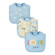 Gerber Baby Girl Terry Bibs, 3 (One Size)