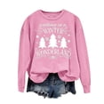 thumbnail image 4 of LEAVINGSUO Christmas Clearance Womens Tops Clearance under $5 Women's Christmas Printed Round Neck Long Sleeved Top Loose Fitting Sweater, 4 of 4