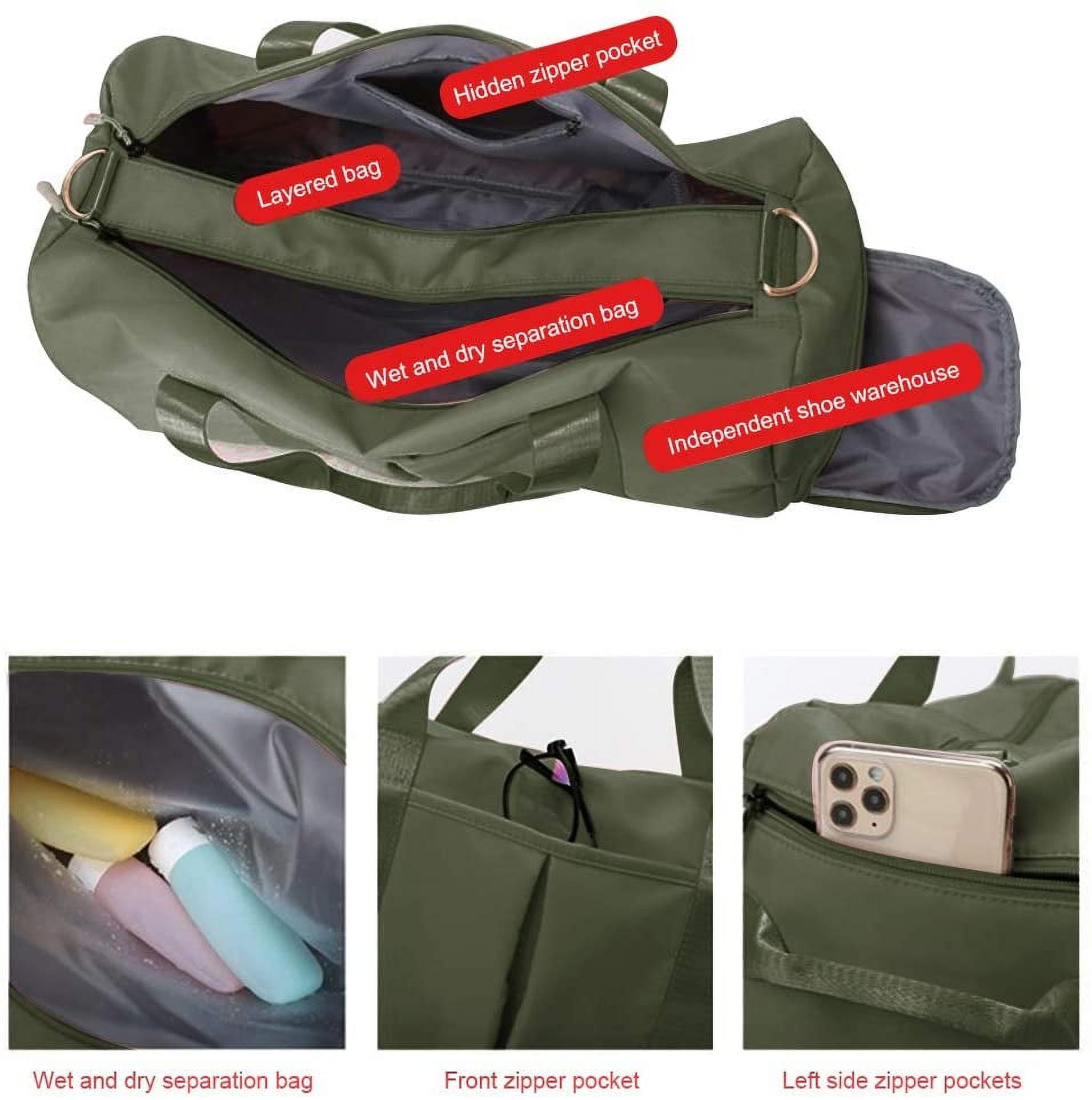 Vuori Gym Bag, Army Green Water Resistant Gym Bag