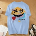 thumbnail image 5 of Playeras De Hombre Camiseta Informal De Verano De Manga Corta Con Cuello Redondo Y Estampado De Letras Y Caras Para Hombre, 5 of 5