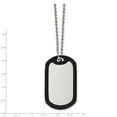 thumbnail image 3 of Stainless Steel Brushed/Mirrored Removeable Black Rubber Dog Tag Necklace 24in, 3 of 3