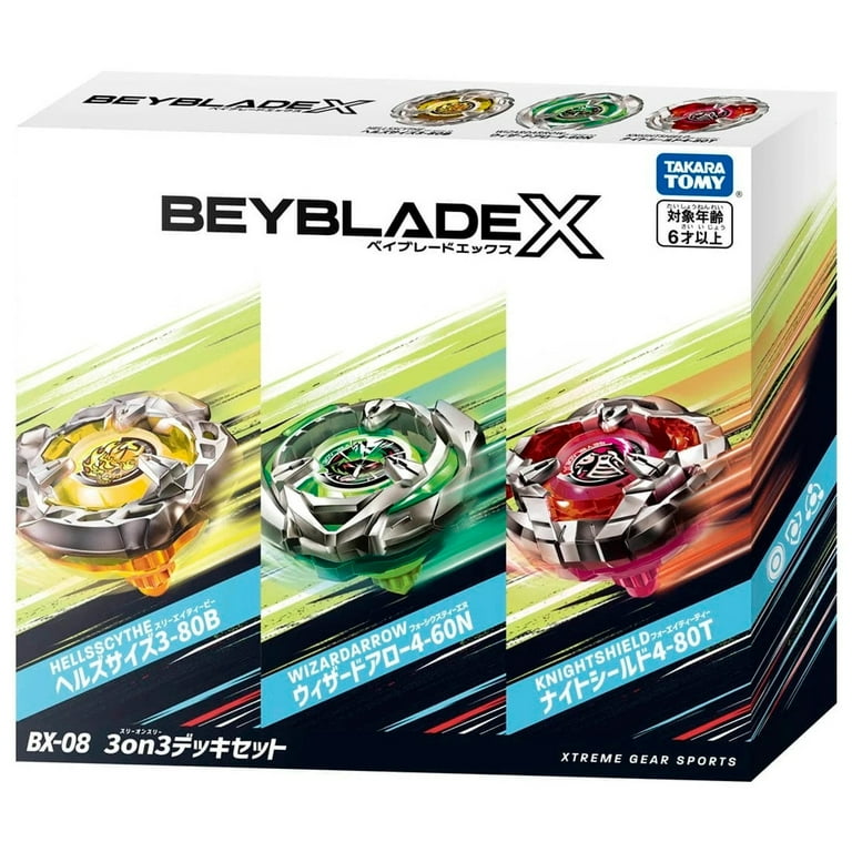 Takara Tomy Beyblade X BX-08 3 on 3 Deck Set - Knight Blade