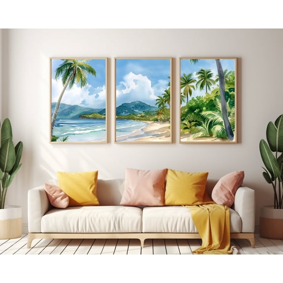 UNFFRAMED Trinidad And Tobago Poster Set Of 3, Tropical Beach Wall Art, Caribbean Decor, Seaside Artwork, Island Poster, Trini Travel Set 3 Prints 8x12