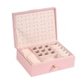 thumbnail image 1 of Matsuzay Caja Joyas Rejillas Múltiples Cajas de Cuero Estuche Geométrico Clásico Organizador de Cosméticos para Anillos Crema Almacenamiento y organización del hogar Rosa empolvado 23*17*8.5 cm, 1 of 6