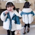 thumbnail image 3 of Little Girls Fur Jackets Winter Blue Pink Faux Leather with Fur Luxury Clothes Toddler Elegant Baby Warm Outerwear 2 3 4 5 7 9T, 3 of 6