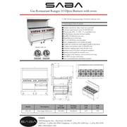 Heavy Duty Commercial 60 10 Burner Gas Range with Bottom Oven