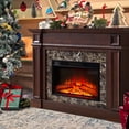 thumbnail image 7 of HZWDD 45" Electric Fireplace with Mantel, Fireplace Heater Freestanding, Realistic Stacked Stone Surround with Remote Control Timer LED Flame, 7 of 7