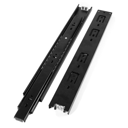 2 Pcs Black 3 Sections Cabinet Drawer Ball Bearing Slide 14 Long