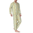 thumbnail image 2 of Sikiie Dog And Flower Mens Pajama Set, Soft Warm Long Sleeve Sleepwear, Cozy Button-Down Pjs for Men-Large, 2 of 7
