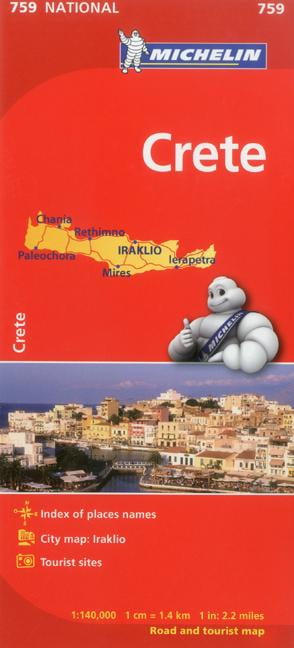 Michelin Maps: Michelin Crete (Series #759) (Sheet map, folded ...