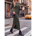 thumbnail image 4 of Cueply Long Sleeve Dress for Women Fall Wedding Guest Cocktail Maxi Dresses Split Elegant Ribbed Knit Winter Dress with Pockets, 4 of 9