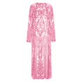 thumbnail image 4 of QHFBli Women's Sequin Cardigan Long Sleeve Open Front See Through Evening Coats Summer Cover Up Dress, 4 of 5