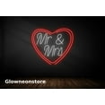 thumbnail image 2 of Glowneon Custom Heart Neon Sign, Heart Mr & Mrs Led Sign, Heart Light Sign, Wedding Neon Sign, 2 of 4
