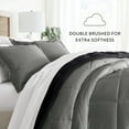 thumbnail image 4 of Noble Linens Soft 2-Piece Black & Fog Reversible All Season Lightweight Down Alternative Comforter Set, Twin/Twin XL, 4 of 12