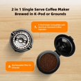 thumbnail image 3 of Single Serve Coffee Maker Machine for K-Cup and Ground Coffee, 6 to 12 oz. Brew Sizes, Fast Brew Single Cup Coffee Machine with Descaling Reminder and Water Window, Perfect for Small Spaces, Red, 3 of 7
