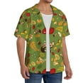 thumbnail image 4 of Vsdgher Squirrel And Fox In The Forest Print Men's Wrinkle Free Untucked Cuban Shirt Business Casual Button Down Shirts Short Sleeve Shirt, 4 of 7